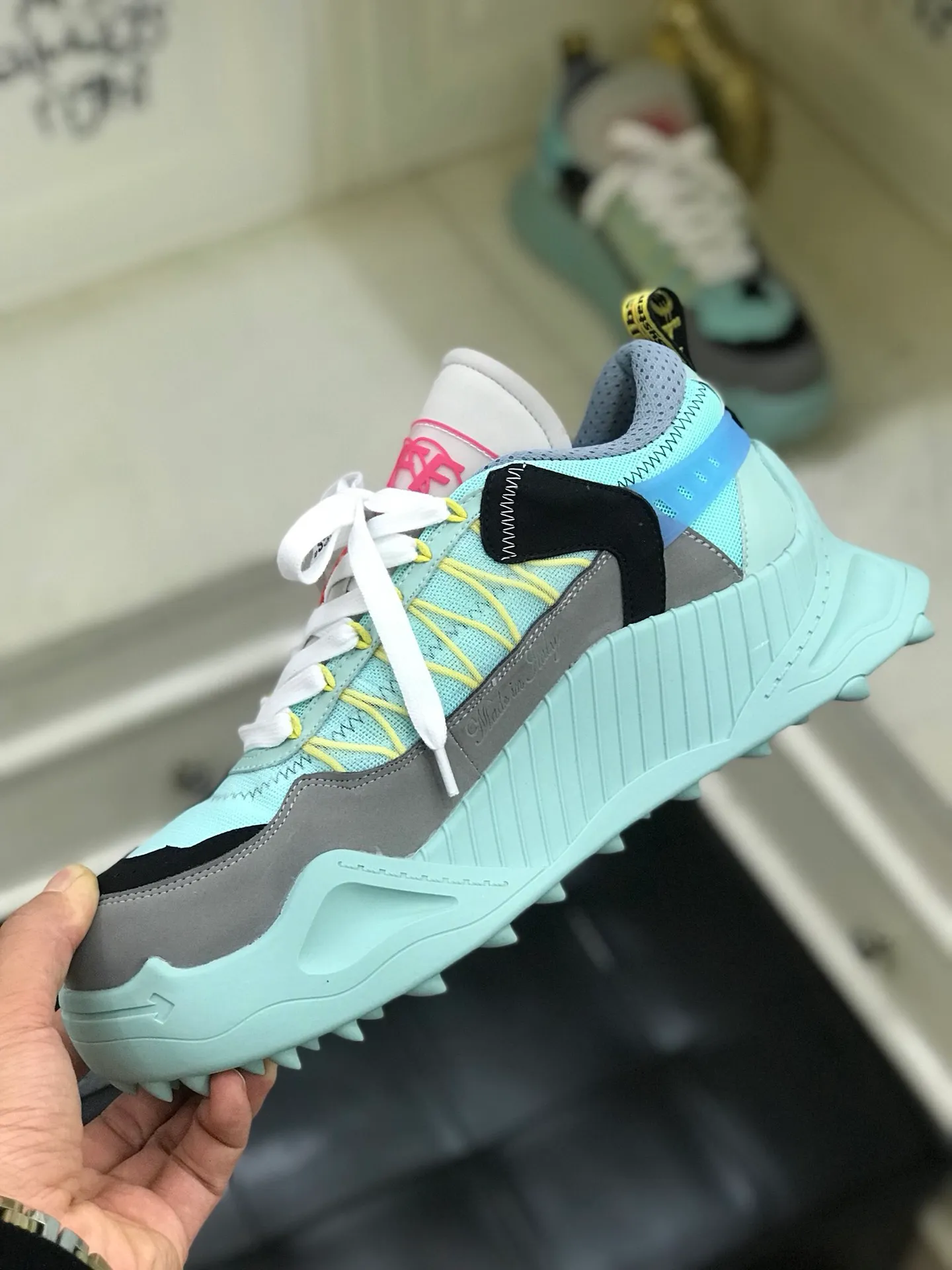 Men's shoes 💰480🌼【New style】OFF - high-end boutique. [OFF-WHITE 1Birth information and the word AIR are displayed on both sides of the shoe, and OFF-WHITE's iconic details can be seen on the sole and insole. You can choose a pair if you like the style. Code 38-44 (45 can be customized)
